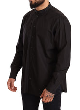 Black 100% Cotton Formal Dress Top Shirt